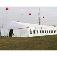 Outdoor wedding party event tent with transparent windows